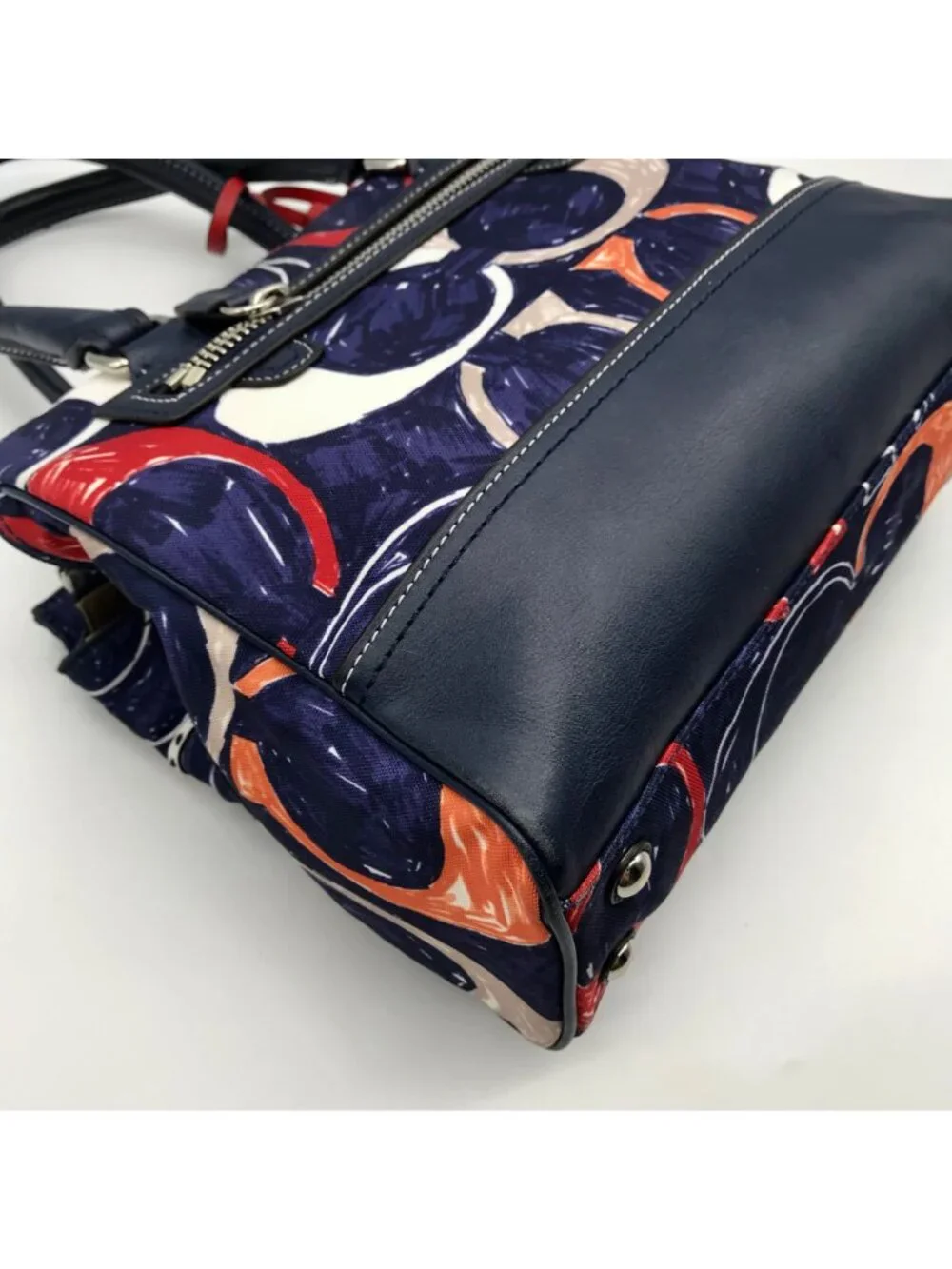 Coach Blue Canvas Legacy Heritage Candace Carryall Satchel Bag 19951